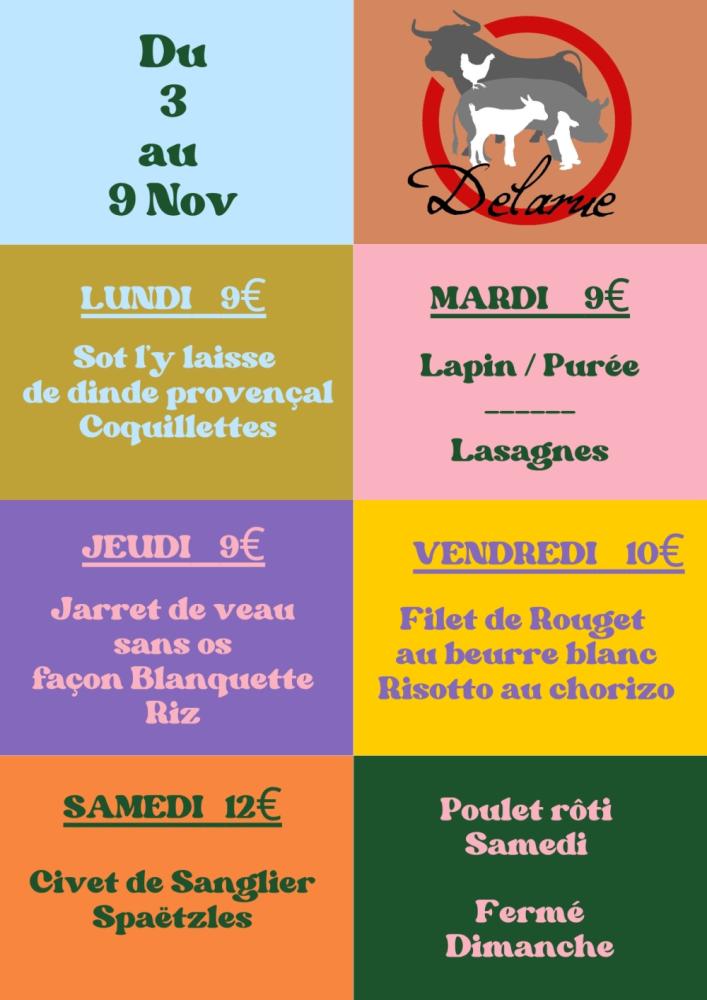 Menu de la semaine