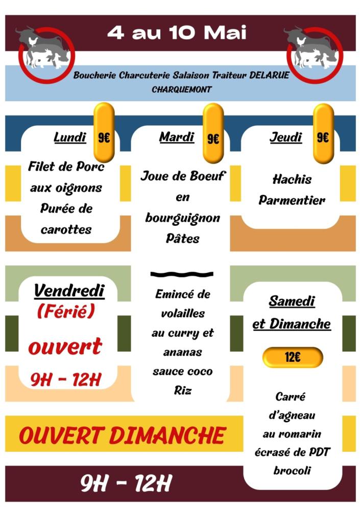 Menu de la semaine