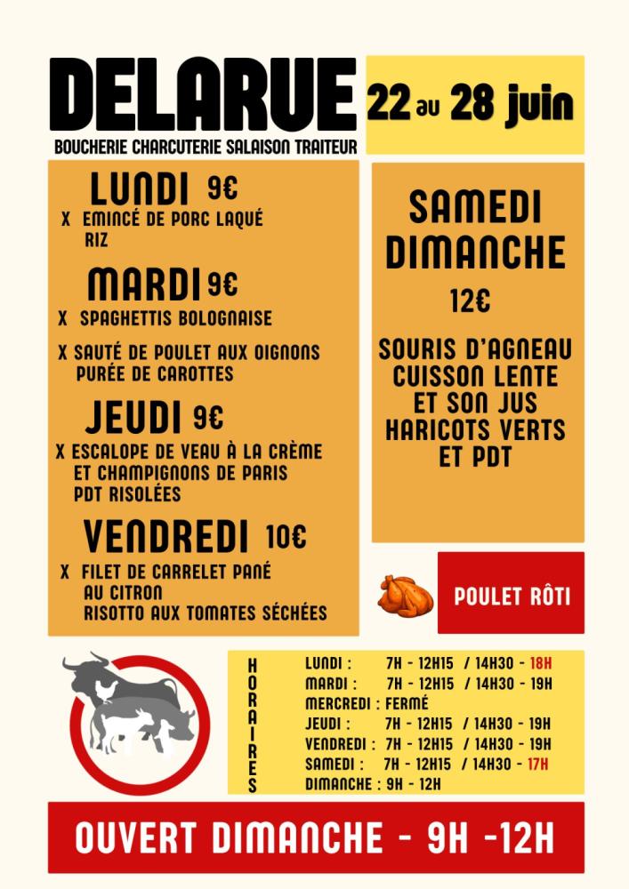 Menu de la semaine