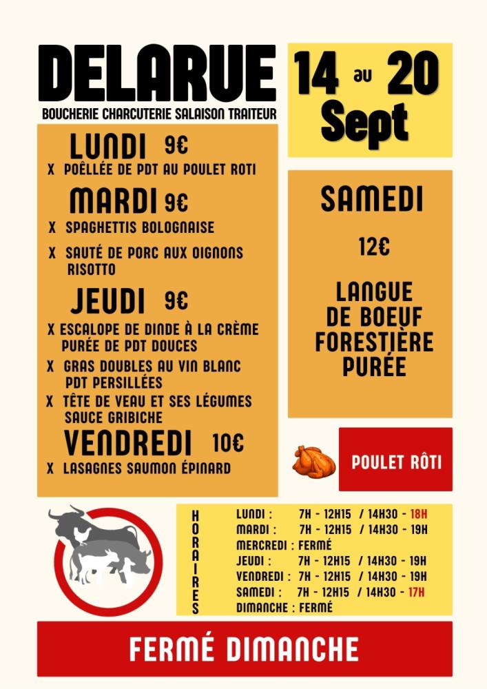 Menu de la semaine