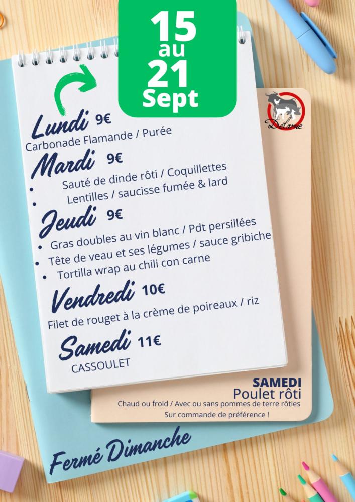 Menu de la semaine